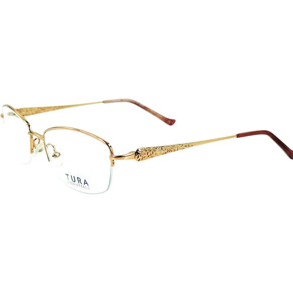 Tura R906 Womens Semi Rimless Eyeglass Frame RGD Rose Gold 52-17